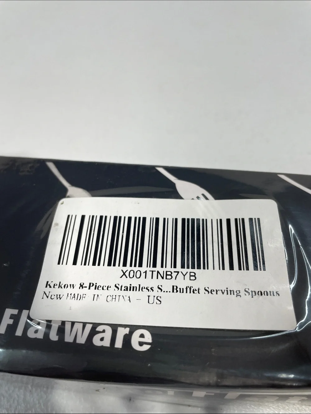 Stainless Steel Flatware Set - Black  Packaging 6 serving spoons